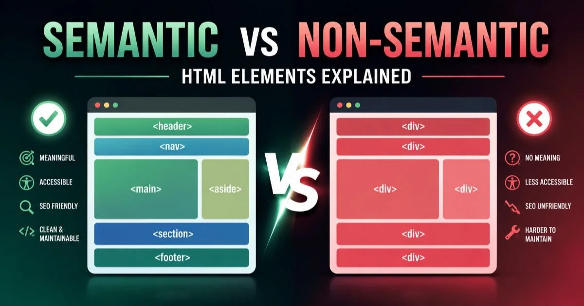 Semantic vs Non-Semantic HTML Elements Explained